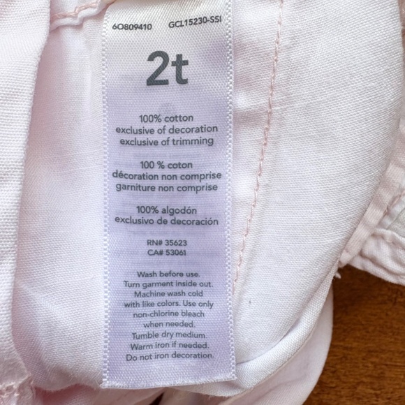 Oshkosh B'gosh Girls' 2T Heart-Print Knit Denim Overalls Pink - Picture 10 of 10